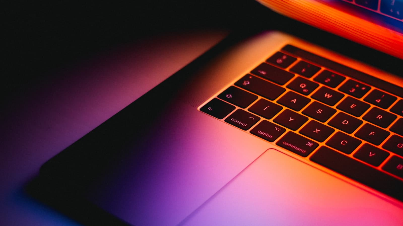 Empty laptop on a desk