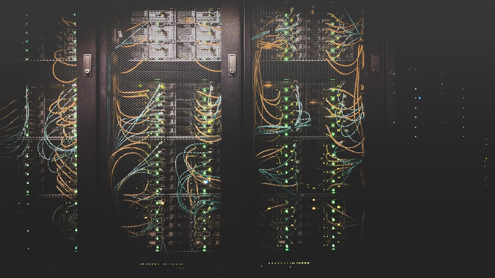Server rack with cables